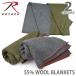  Rothco /Rothco 55% WOOL BLANKETS 10430 10429 покрывало одеяло хаки / серый большой размер тонкий шерсть милитари вооруженные силы США кемпинг 