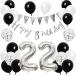  день рождения ba Rune способ судно комплект украшение установка 22 лет happy birthday Galland день рождения украшение happy день рождения мужчина чёрный серебряный 