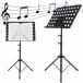  music stand folding type light weight flexible free folding musical score stand steel made height adjustment possibility light weight carrying convenience musical performance practice stage concert Live 