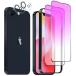 DZHFU iPhone 16E �p �K���X�t�B���� �u���[���C�g�J�b�g �ڂ̔����y�� �S�ʕی�t�B����2���{�����Y�t�B����2�� �K�C�h�g
