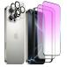 DZHFU iPhone 16pro �p �K���X�t�B���� �u���[���C�g�J�b�g �ڂ̔����y�� �S�ʕی�t�B����2���{�����Y�t�B����2�� �K�C