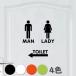 �E�H�[���X�e�b�J�[ �؂蕶�� �g�C����� �V�[�� TOILET �ē� �T�C�� �W�� ���t�� �g�C���W�� �}�[�N �\�� 3�s�[�X