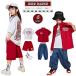  Kids танцевальный костюм выставить мода симпатичный рисунок рубашка красный белый one отметка короткий рукав tops жакет белый t рубашка большой рисунок красный брюки Denim брюки - -