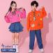  Kids танцевальный костюм выставить orange мужчина Cheer девушка девочка комплект tops Denim юбка брюки розовый зеленый желтый ребенок одежда hip-hop da