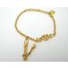 VERSACE Versace V Logo mete.-sa стразы цепь браслет Gold <USED>[ бесплатная доставка ]