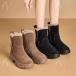  боты женский зима защищающий от холода casual толщина низ теплый Short zonchi- уличный модный ходить на работу короткие сапоги скольжение трудно обратная сторона ворсистый Zip обратная сторона боа 