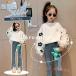  tops Kids ребенок одежда девочка осень одежда длинный рукав блуза рубашка t рубашка цветочный принт zonchi-chu-ru Корея ребенок одежда cut and sewn ... одежда Junior детская одежда модный симпатичный 