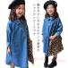  Denim Denim рубашка One-piece Kids рубашка с длинным рукавом платье длинный Корея ребенок одежда zonchi- девочка Junior ученик начальной школы взрослый ... посещение детского сада посещение школы колено длина колени длина medium длина 