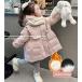  пальто жакет внешний девочка ребенок Kids осень-зима down с хлопком защищающий от холода зима одежда толстый zonchi- длинный одежда теплый для Junior с капюшоном . внешний легкий удобный надеты поворот 