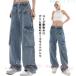 брюки Denim брюки брюки-карго покрытие длинные брюки женский джинсы zonchi-ji- хлеб боковой карман низ низ распорка брюки body type ударопрочный 