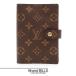  прекрасный товар * перевод есть LOUIS VUITTON Louis * Vuitton Agenda PM обложка для записной книжки R20005 монограмма парусина Brown унисекс [ б/у ]