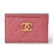  Chanel футляр для карточек / футляр для визитных карточек CHANELmatolase здесь Mark черная икра s gold розовый / коврик Gold металлические принадлежности AP3524