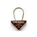  Prada кольцо для ключей / брелок для ключа PRADA треугольник бордо / Gold M285