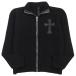  прекрасный товар *CHROME HEARTS Chrome Hearts 2213-304-1240 кашемир 100% Cross patch Zip выше кардиган черный S USA производства стандартный товар мужской 