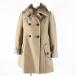  прекрасный товар *BURBERRY BLUE LABEL Burberry Blue Label E1B04-491-40 воротник мех кролика имеется обратная сторона в клетку бушлат бежевый 36 стандартный товар 