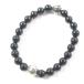  прекрасный товар VCHROME HEARTS Chrome Hearts BEAD CH плюс браслет оникс SV925 черный серебряный 8mm мужской женский аксессуары 