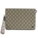  не использовался товар VGUCCI Gucci 768255 GGs шкив m парусина кожа GG металлические принадлежности bai цвет маленький сумка клатч бежевый голубой с ящиком 