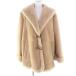  превосходный товар *COACH Coach CF025 овчина шаль sia кольцо мутоновое пальто бежевый Gold металлические принадлежности M стандартный товар женский 