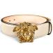  прекрасный товар ^VERSACE Versace mete.-sa пряжка кожаный ремень слоновая кость Gold металлические принадлежности 90/36 Италия производства мужской 
