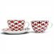  превосходный товар ^PRADA Prada Home коллекция фарфор чай набор чашек Vienna Red cup блюдце посуда красный белый черный 