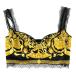  превосходный товар ^VERSACE Versace A78760 шелк 100%baroko рисунок бюстье tube top черный желтый 38 сделано в Италии стандартный товар женский 