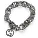  прекрасный товар *GUCCI Gucci Vintage якорь цепь Inter locking G браслет аксессуары серебряный мужской женский 