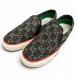  прекрасный товар ^GUCCI Gucci 643489 теннис 1977 GG парусина туфли без застежки спортивные туфли обувь темно-синий бежевый 7.5 Италия производства мужской 