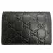  превосходный товар ^GUCCI Gucci 850176 GG эмблема футляр для карточек кожа Guccisima складывающийся пополам чехол для пропуска футляр для визитных карточек черный Италия производства мужской 