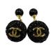  хорошая вещь *CHANEL Chanel Vintage 94P здесь Mark коврик lase запонки кнопка кафф links черный Gold Франция производства женский 