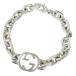  хорошая вещь *GUCCI Gucci 627068 AG925 Inter locking G цепь браслет серебряный 19 Италия производства масса 50g мужской коробка * сумка для хранения имеется 