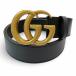 ���g�p�i GUCCI �O�b�` 400593 ���U�[ GG�}�[�����g �_�u��G�o�b�N�� ���C�h �x���g �u���b�N �S�[���h���� �C�^���A�� �����Y