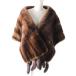  beautiful goods *MINK mink . attaching book@ fur large size shawl / tippet Brown wool quality gloss ..* soft *