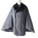  прекрасный * стандартный товар Junya watana.× Comme des Garcons воротник искусственный мех есть пончо | накидка | внешний серый × черный S сделано в Японии 