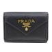  Prada PRADA кошелек женский бренд три складывать кошелек safia-no черный 1MH021 compact бумажник Mini кошелек меньше модный 