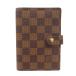  Louis * Vuitton LOUIS VUITTON обложка для записной книжки женский мужской бренд Damier парусина Agenda PM Brown R20700 6 дыра тип меньше 