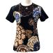  Louis * Vuitton LOUIS VUITTON футболка женский бренд короткий рукав футболка хлопок темно-синий многоцветный S цветочный принт цветок весна лето ...