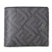  Fendi FENDI кошелек мужской бренд двойной бумажник футляр для карточек . inserting Zucca кожа черный серый 7M0169 модный Logo 