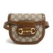 ( не использовался выставленный товар ) Gucci GUCCI шланг bit 1955 раунд ремень сумка поясная сумка GGs шкив m парусина кожа Brown чай Gold металлические принадлежности 760198