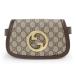 ( не использовался выставленный товар ) Gucci GUCCI Blondie корпус талия ремень сумка наклонный ..GGs шкив m парусина кожа бежевый Brown чай Gold металлические принадлежности 703807