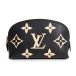 ( б/у )LOUIS VUITTON Louis Vuitton M59086 небольшая сумочка cosme tikPM монограмма Anne план tonneau wa-ru черный косметичка кожа Gold металлические принадлежности с ящиком 