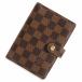 ( б/у )LOUIS VUITTON Louis Vuitton R20700 Agenda PM 6 дыра тип Damier Brown обложка для записной книжки Gold металлические принадлежности initial ввод 