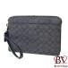  Coach COACH Zip сумка * signature парусина клатч N2J2444-CW168 черный [ б/у ] hh26020803