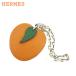  Hermes key holder key ring lady's fruit motif orange silver used 