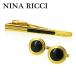 [ неделя конец время распродажа *30%OFF] Nina Ricci запонки булавка для галстука кафф links галстук булавка мужской с логотипом 2 item комплект Gold черный б/у 