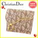  Christian Dior W крюк кошелек кошелек женский бежевый Brown Gold б/у C2354