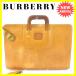  Burberry BURBERRY портфель портфель мужской Logo светло-коричневый × Gold кожа популярный распродажа б/у J10587