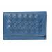  Bottega Veneta футляр для карточек сетка голубой кожа три складывать футляр для визитных карточек BOTTEGA VENETA [ б/у ]