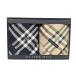  не использовался Burberry носовой платок темно-синий темно-синий бежевый проверка шарф хлопок мужской BURBERRY 2 шт. комплект [ б/у ]