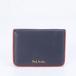  превосходный товар Paul Smith кожа футляр для карточек чехол для пропуска двойной бумажник compact бумажник ячейка для монет темно-синий мужской ECE CI9-1