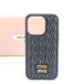  прекрасный товар MiuMiu ma tera se смартфон покрытие iPhone 14 pro для кейс 5ZH163 кожа черный чёрный женский MEM DX25-2